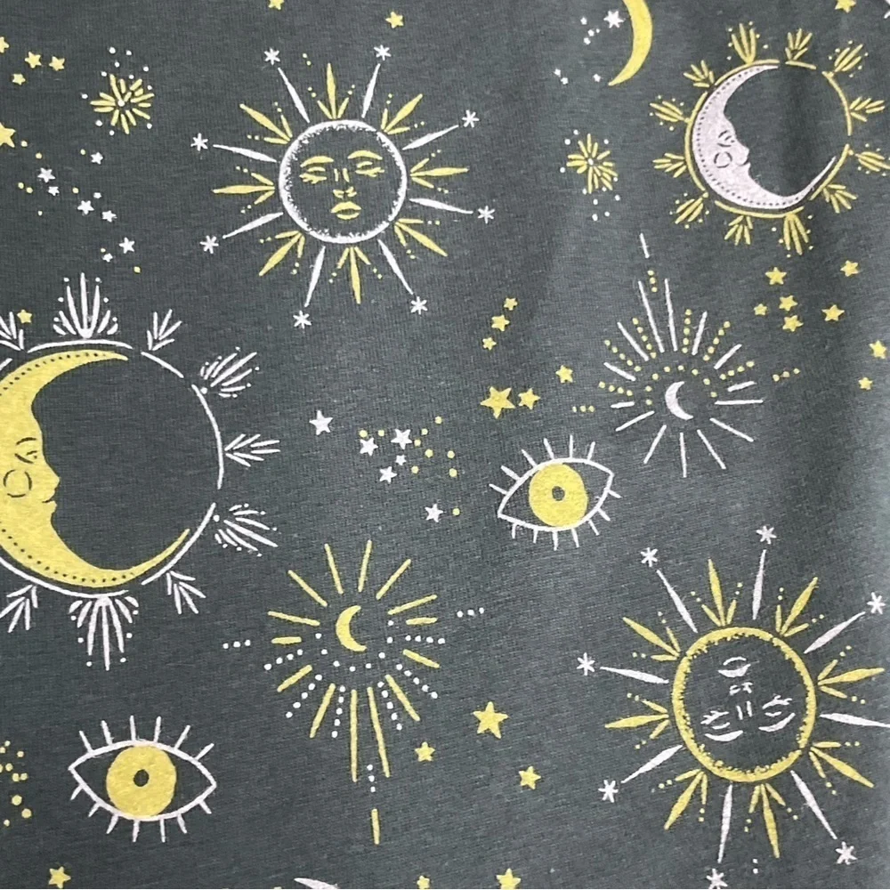 OSHKOSH B'GOSH Leggings Big Girls Size 14 Celestial Sun Moon Stars Gray Cotton